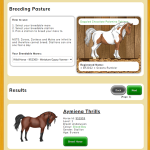 Based on real life horse genetics.